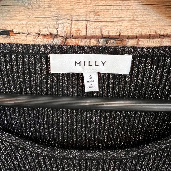 Metallic MILLY Rib Flare Sleeve Sweater, purchased from REVOLVE - Picture 7 of 10